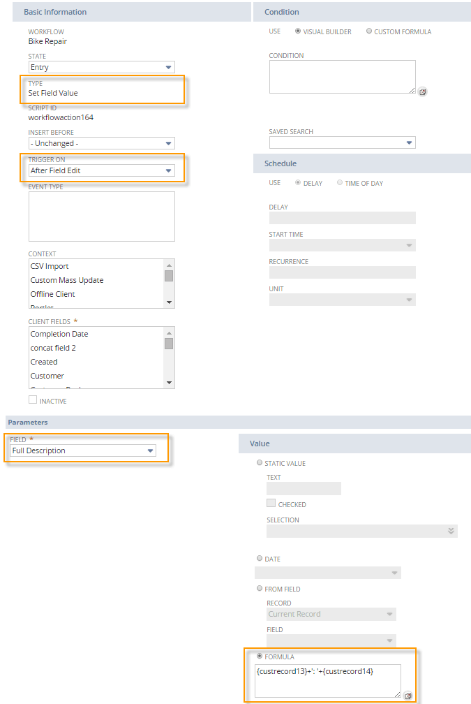 NetSuite Applications Suite Using Conditional Fields with Actions