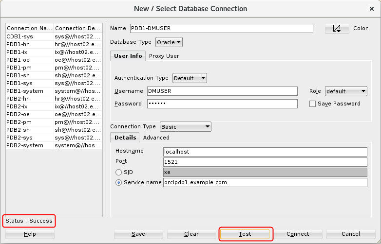 Create a SQL Developer User Account