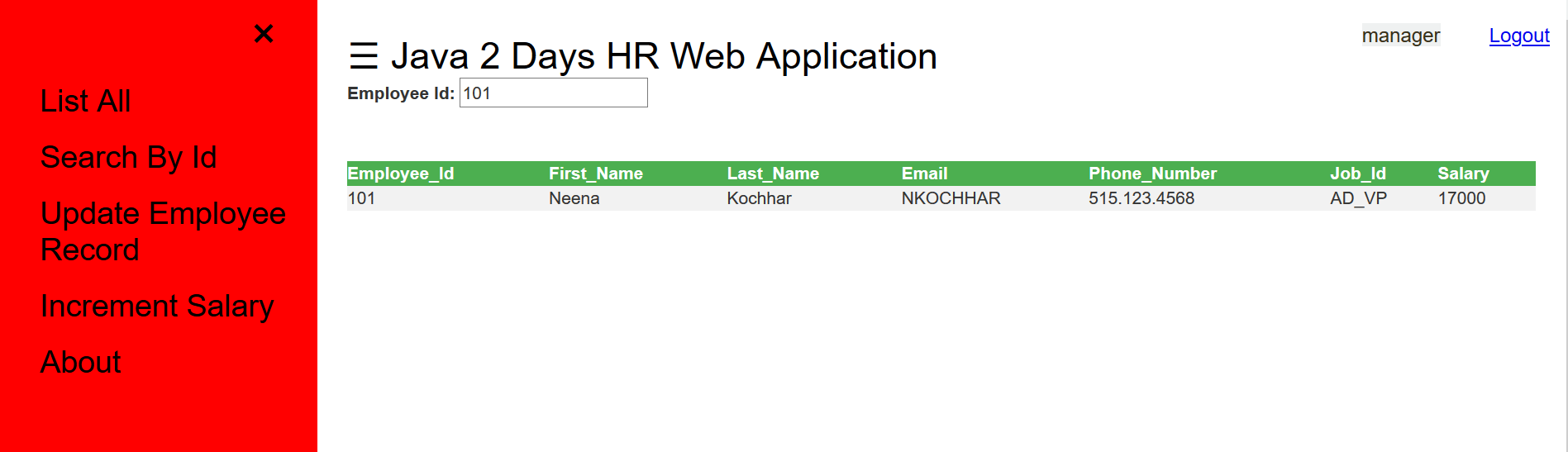 Search by Employee ID