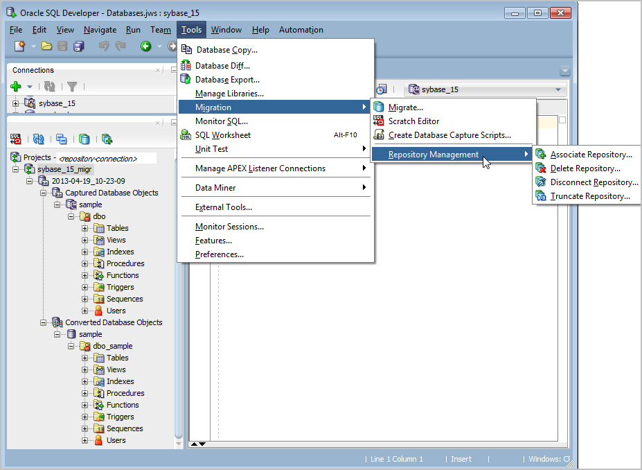 SQL Developer Migrating ThirdParty Databases