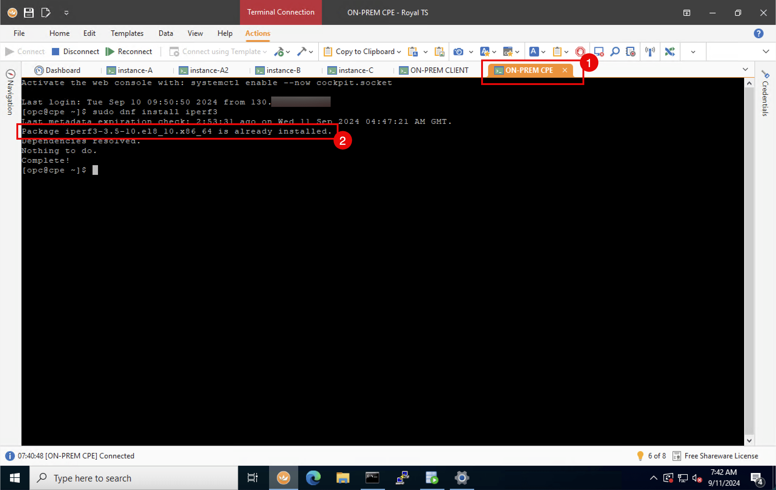 Use iPerf to Test the Throughput inside an OCI Hub and Spoke VCN 