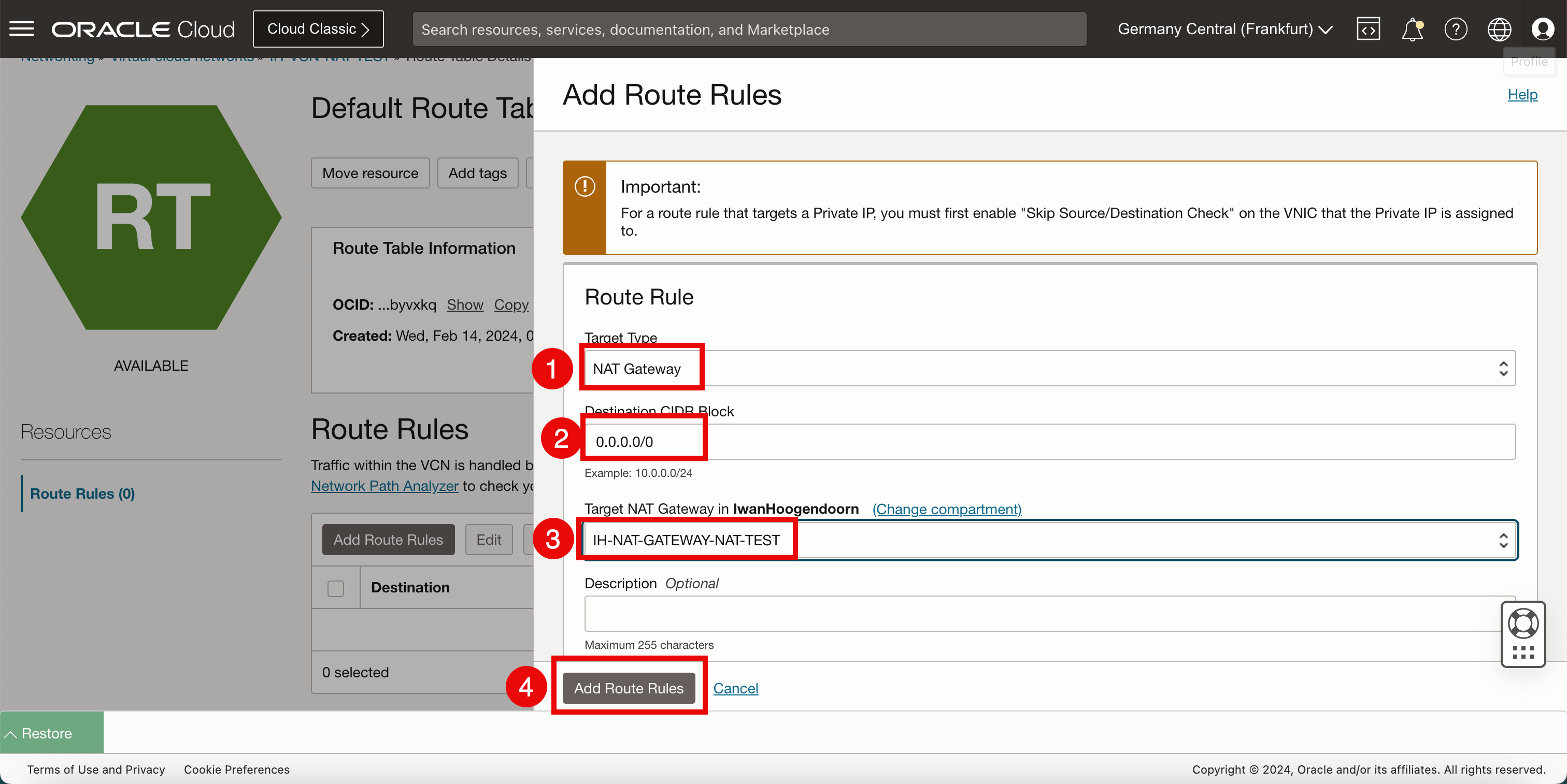 Use NAT Gateway to allow Oracle Cloud Infrastructure Instances to