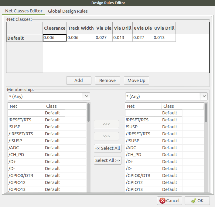 OSH Park Docs KiCad (6x+5x) Design Rule Setup