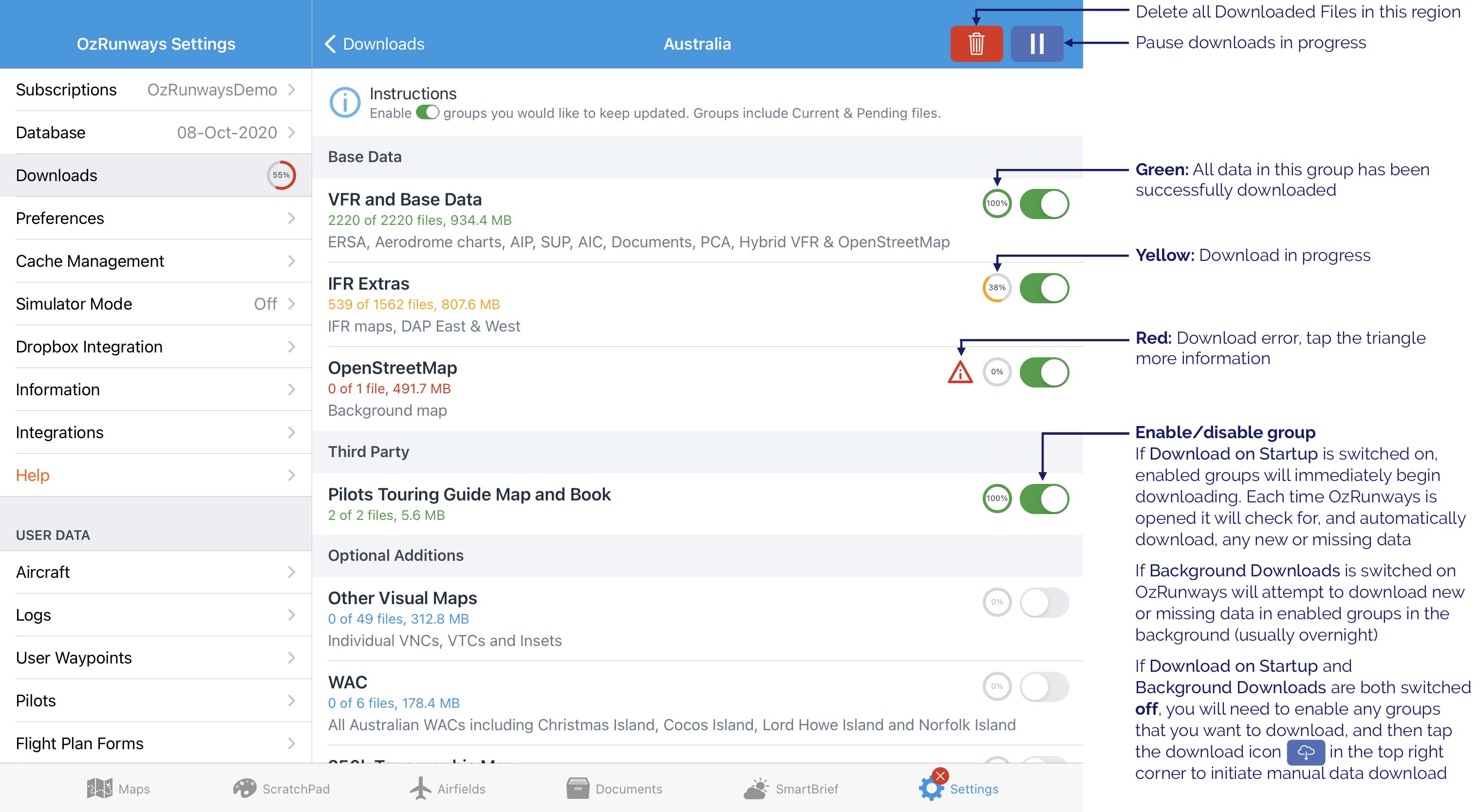 7. Settings Page