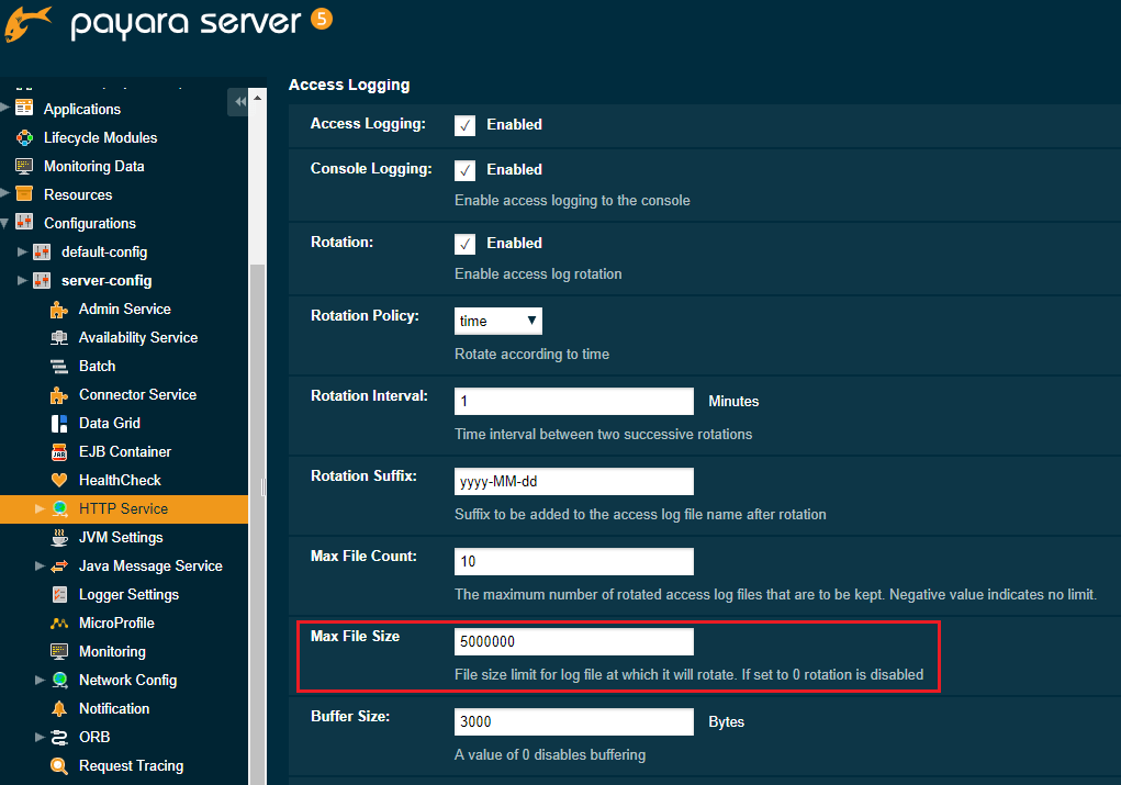Access Logging Max File Size Payara Community Documentation