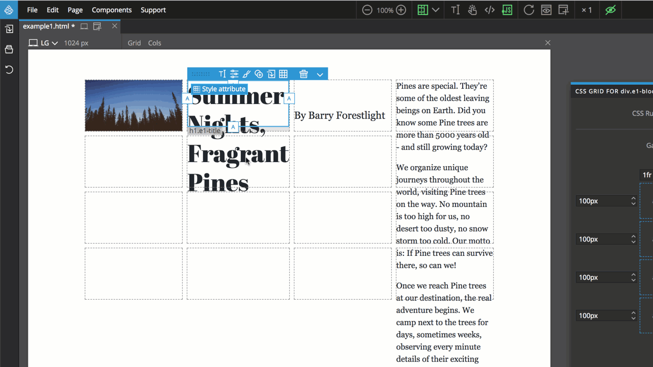Visual Editor for CSS Grid Layouts Pinegrow  Editor