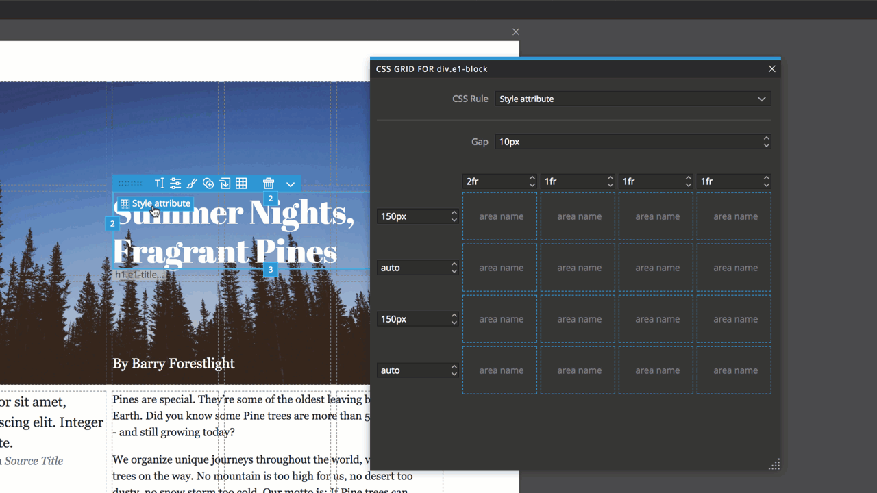 Visual Editor for CSS Grid Layouts Pinegrow  Editor