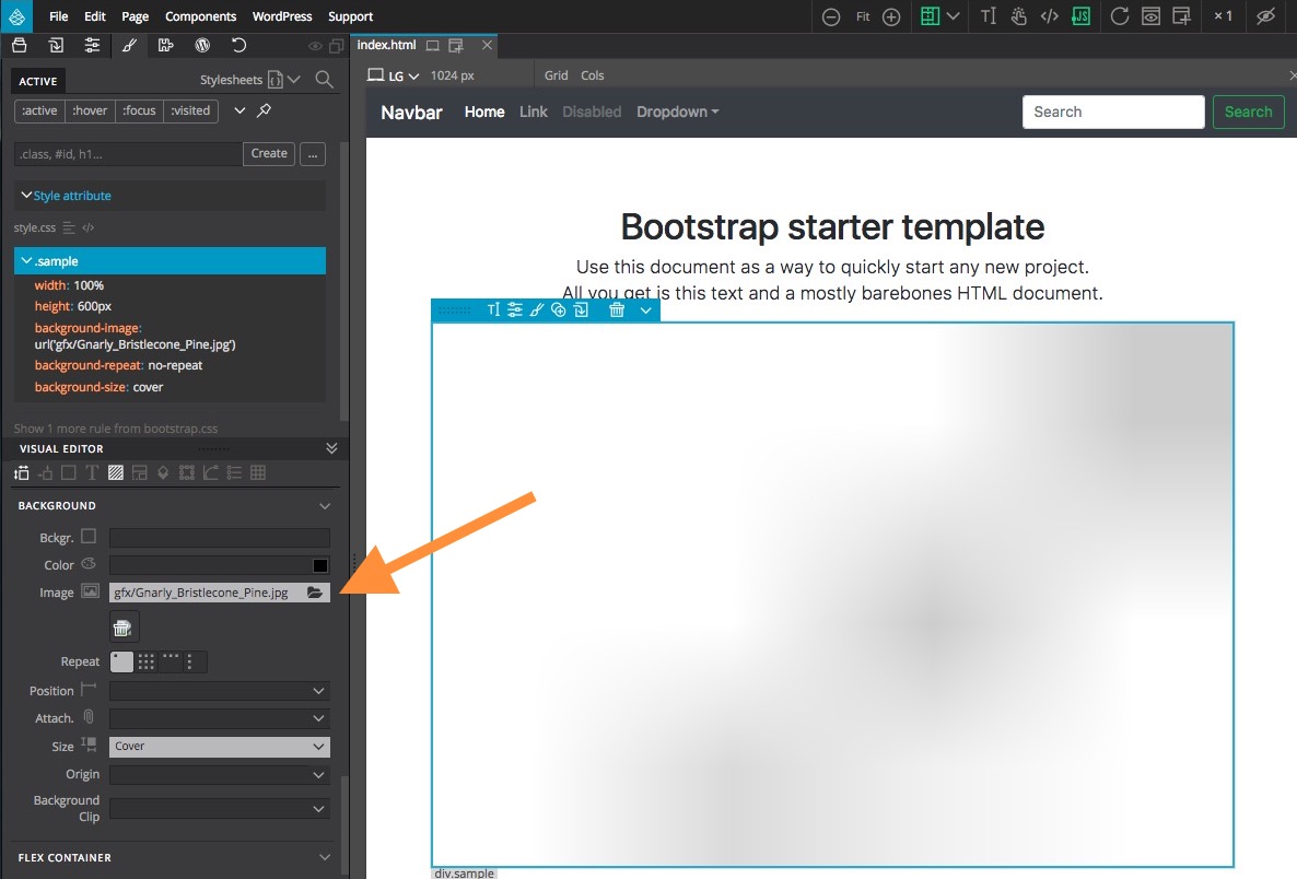 CSS/SASS path issue when using Background image attribute