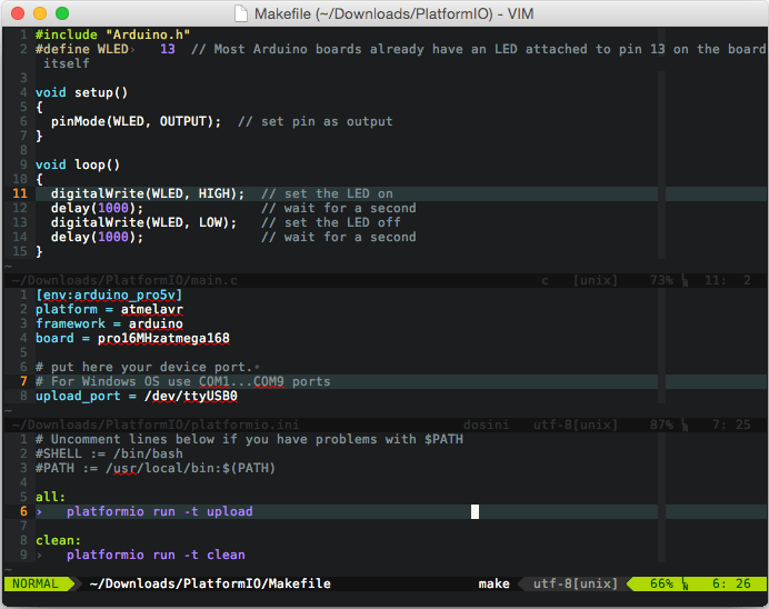 Vim — PlatformIO 5.2.0a3 documentation