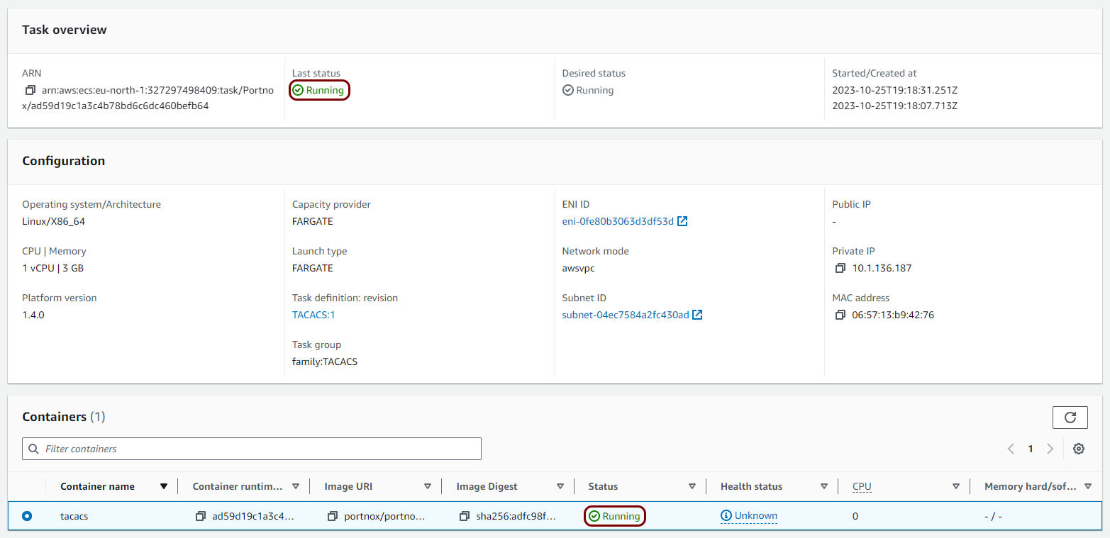 Deploy the local TACACS+ server container in Amazon Web Services (AWS)