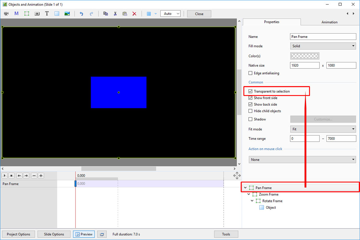 Add a Frame Object [PTE AV Studio]