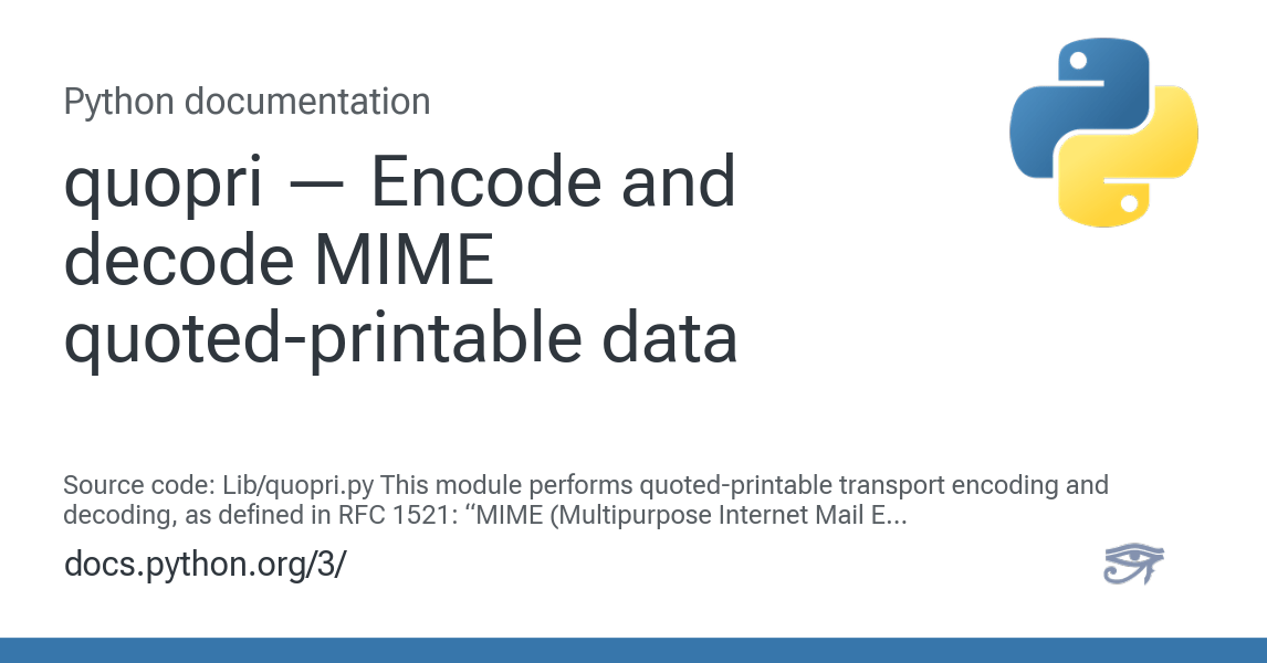 quopri — Encode and decode MIME quoted-printable data — Python 3.13.3