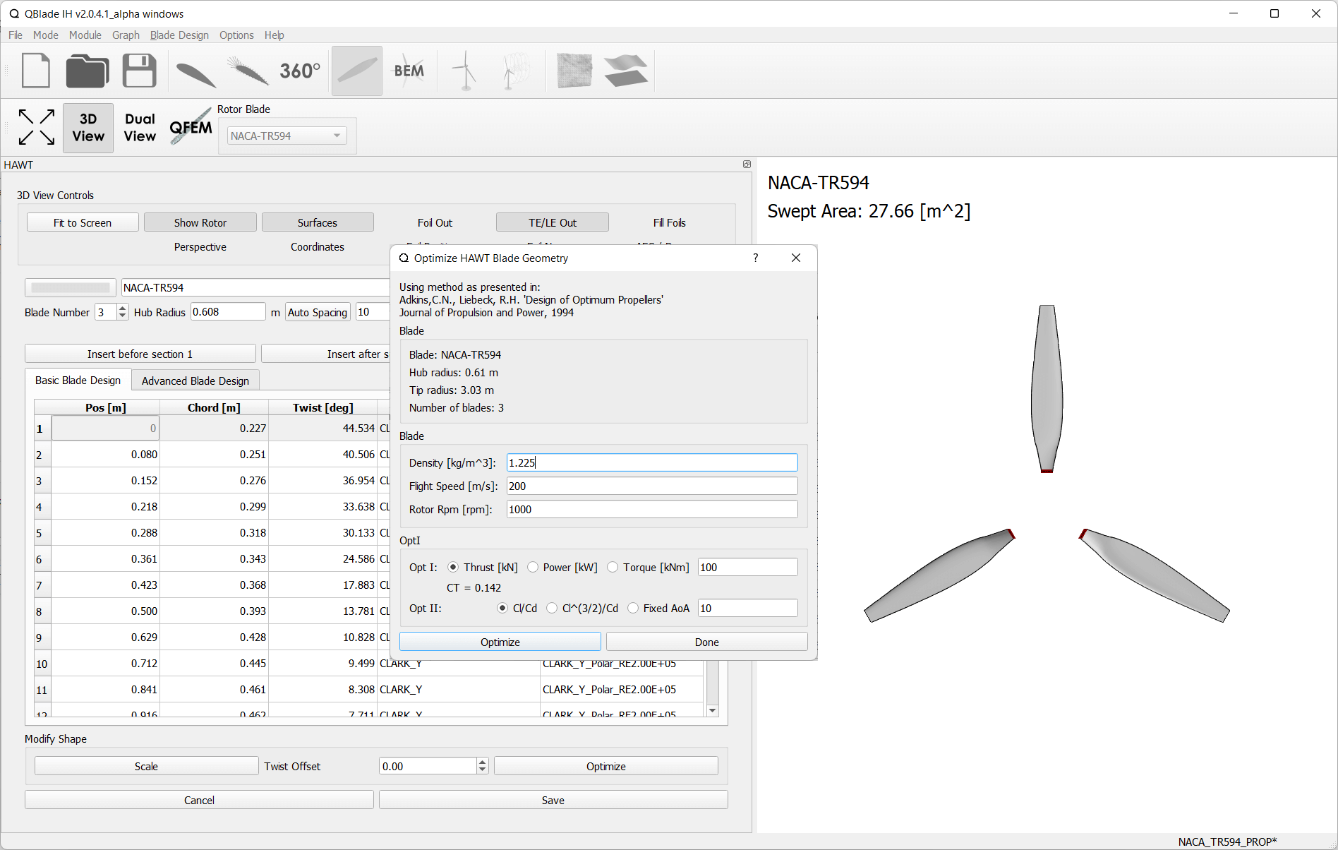 Setting the Design Mode — QBlade Documentation 2.0.7 documentation