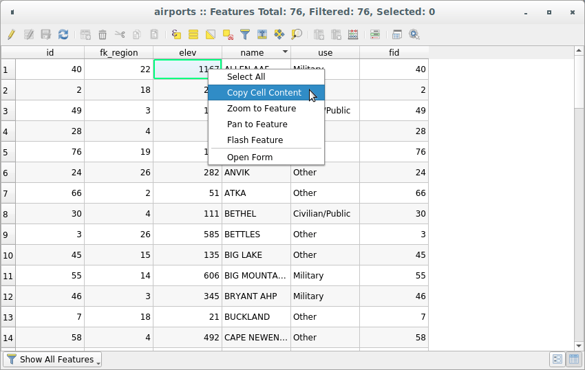 16.2. Working with the Attribute Table — QGIS Documentation documentation