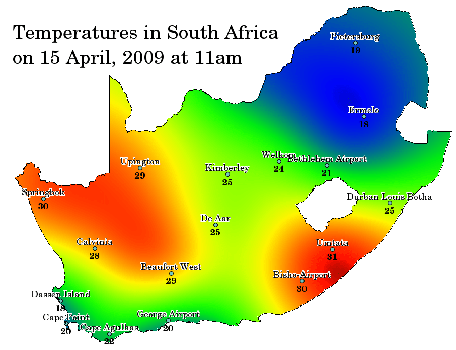 South Africa Climate Map 11. Spatial Analysis (Interpolation) — QGIS Documentation documentation