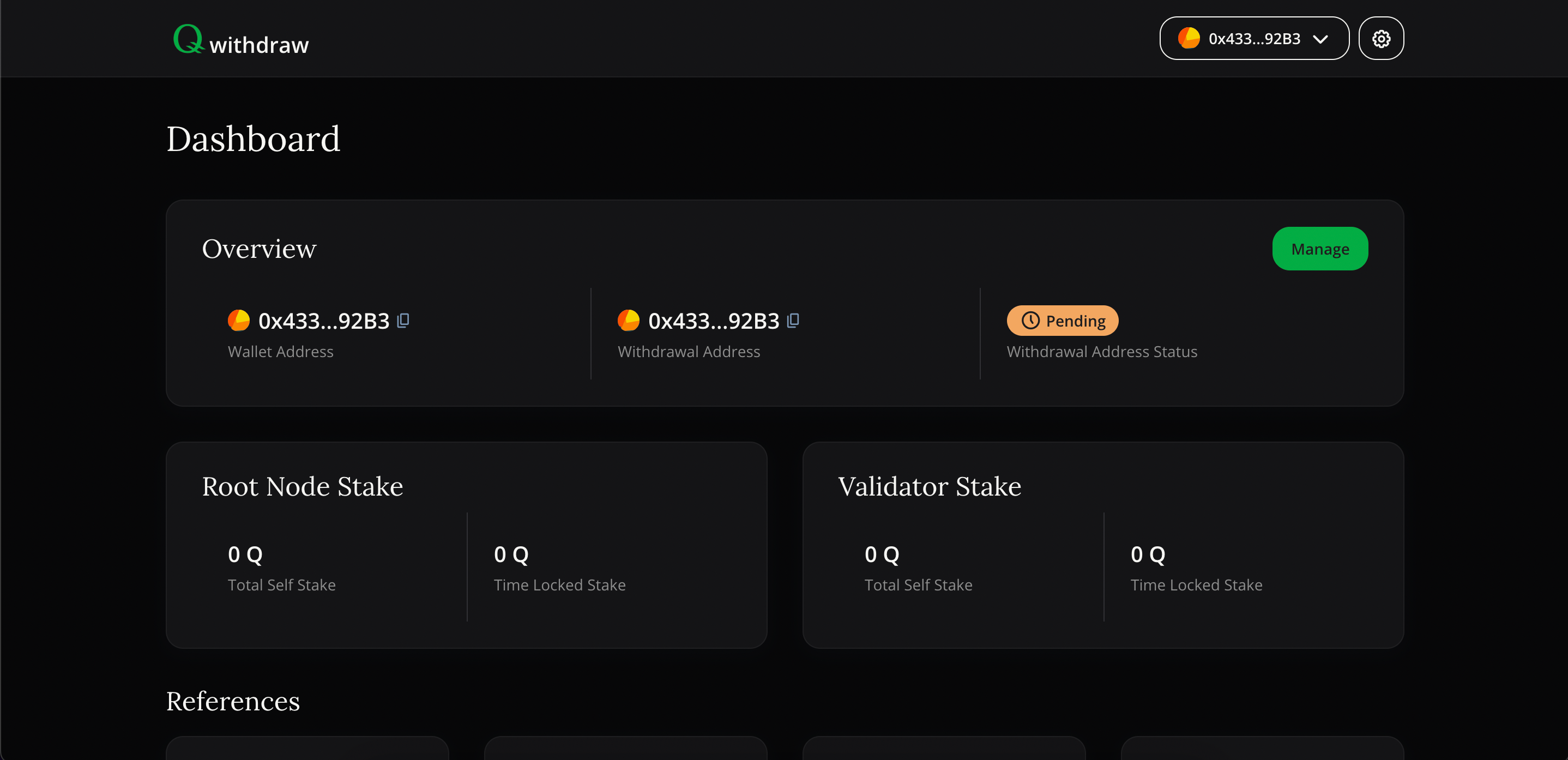 Setup Withdrawal Address Q Documentation