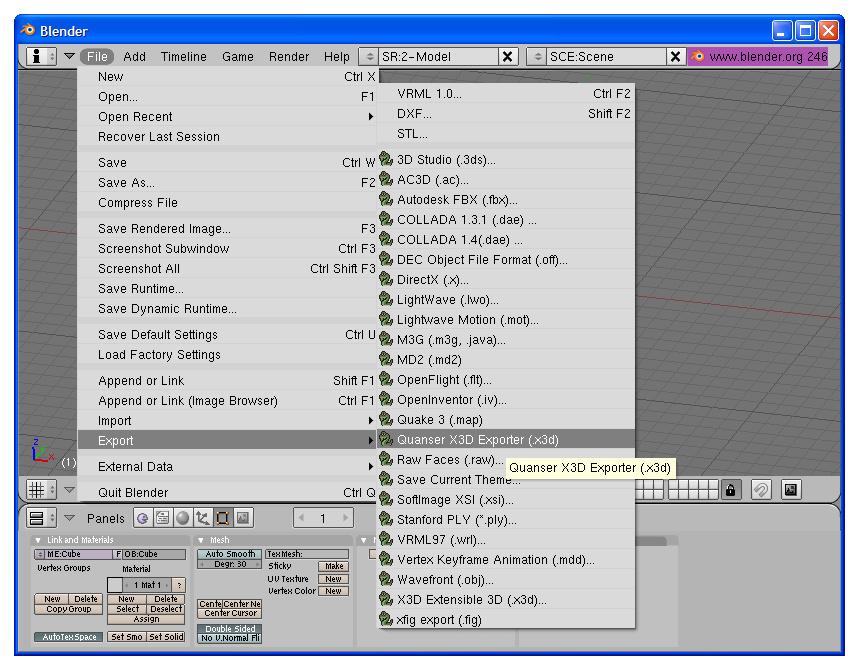Blender X3D Plugin QUARC