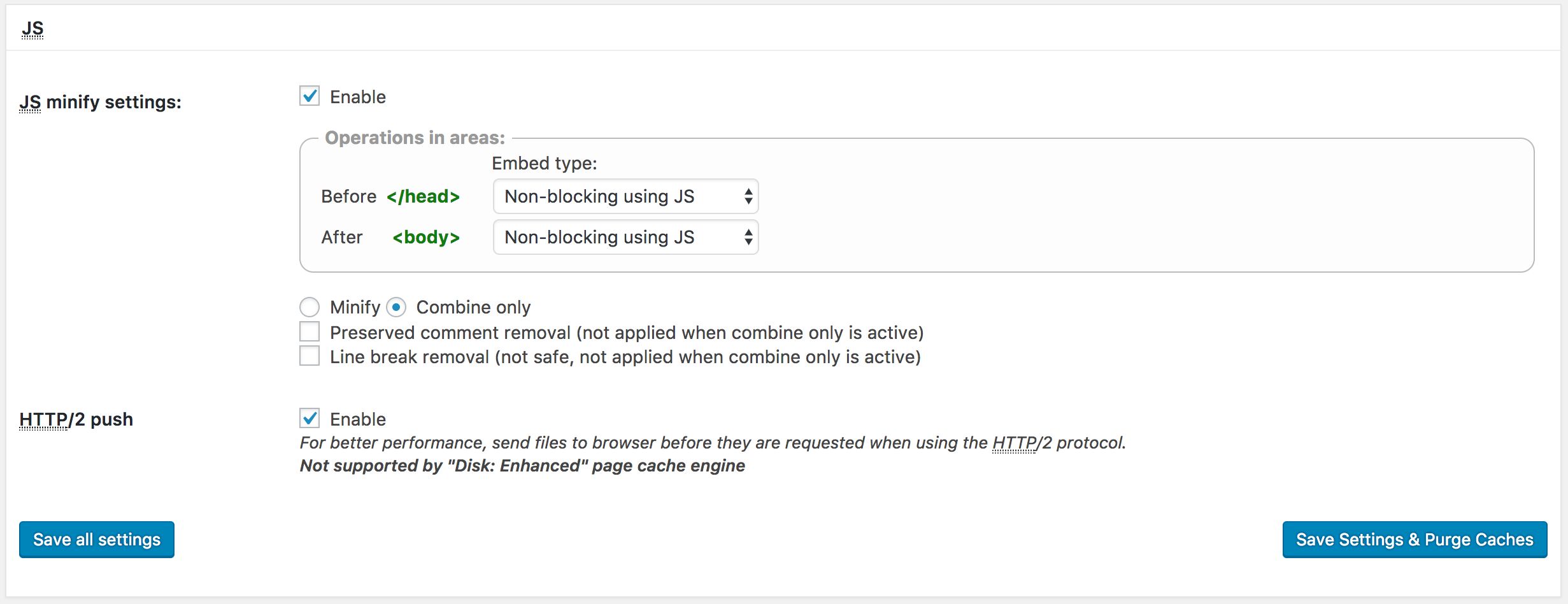 settings for W3 Total Cache plugin 5 RedyHost Knowledgebase