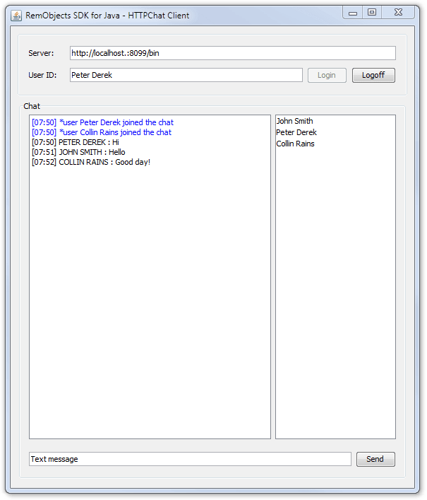 HTTP Chat sample (Java)