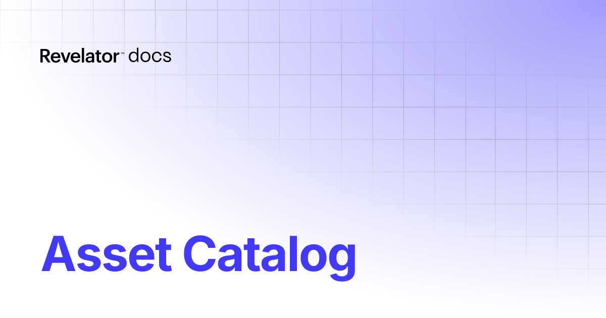 Asset Catalog Data Pro User Guide