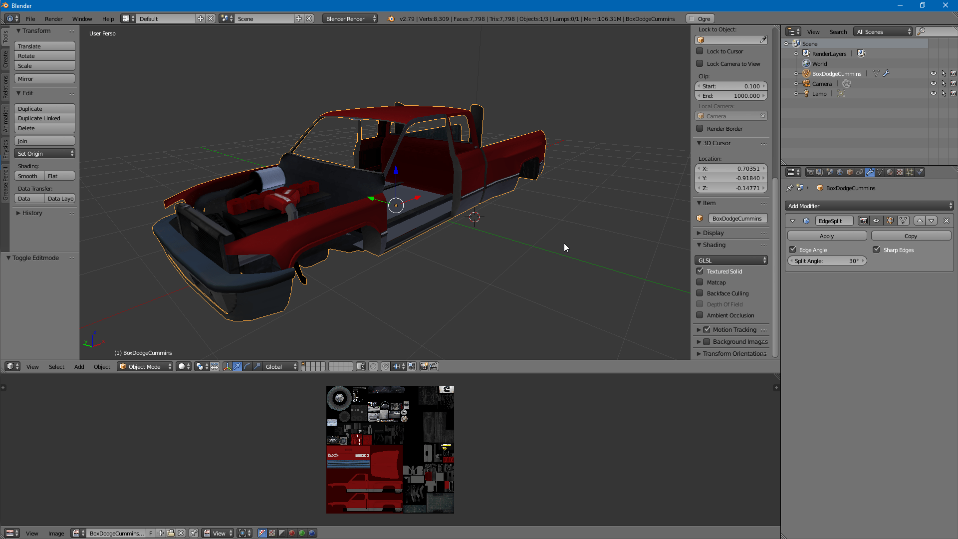 Blender mesh editing