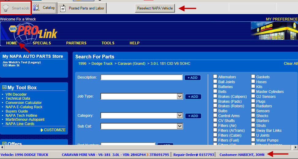 NAPA PROLink in Smart eCat