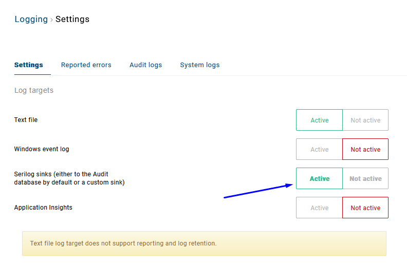 How to setting up Serilog Sink in Identify