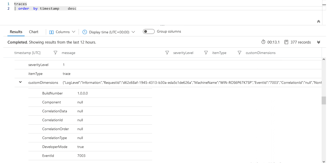 Changes in logging feature
