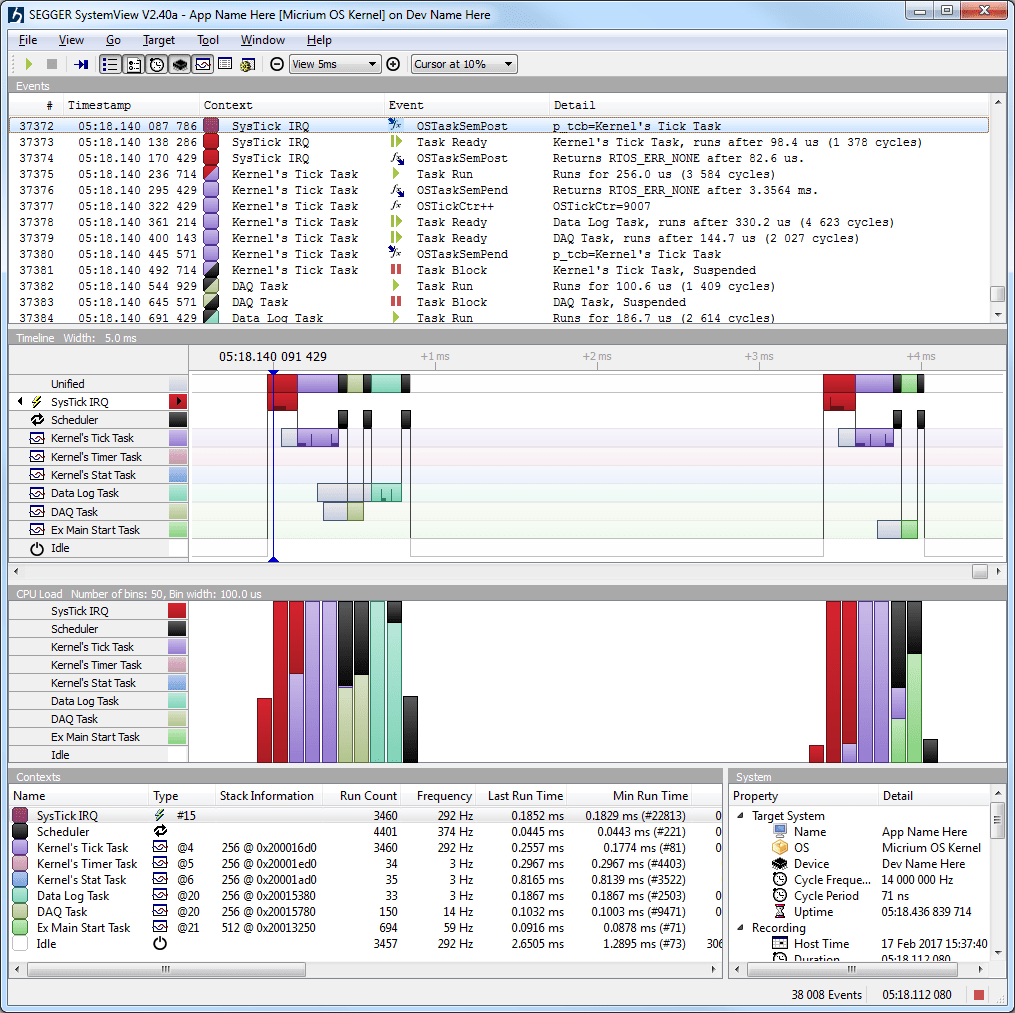 SEGGER SystemView | Segger Systemview | Micrium OS | latest | Silicon Labs