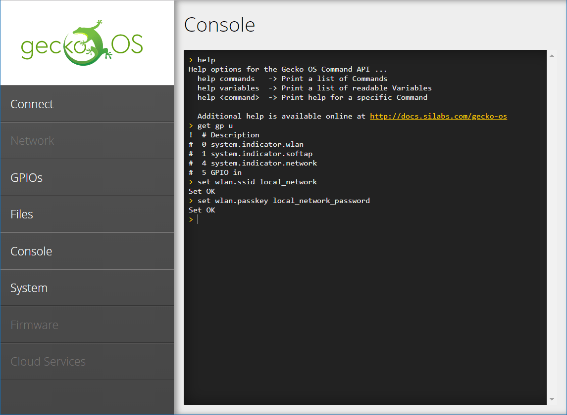 Gecko OS Web App Silicon Labs