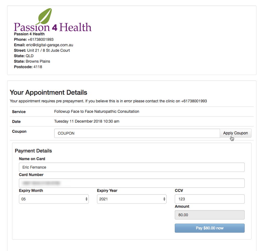 Using Discount Coupons SimpleClinic User Documentation