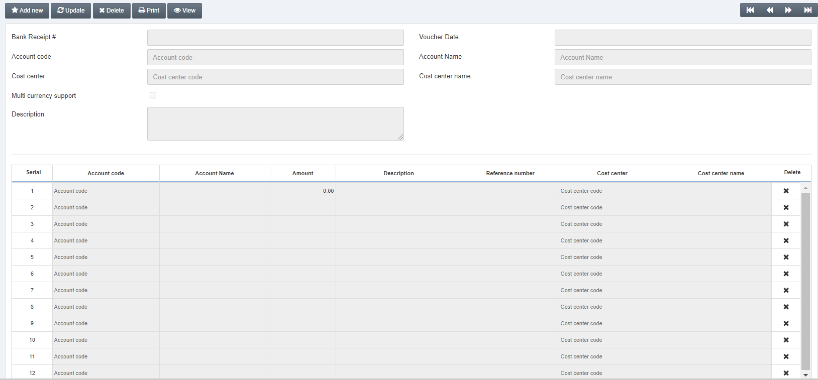 Bank Receipts SMACC Accounting Software Documentation