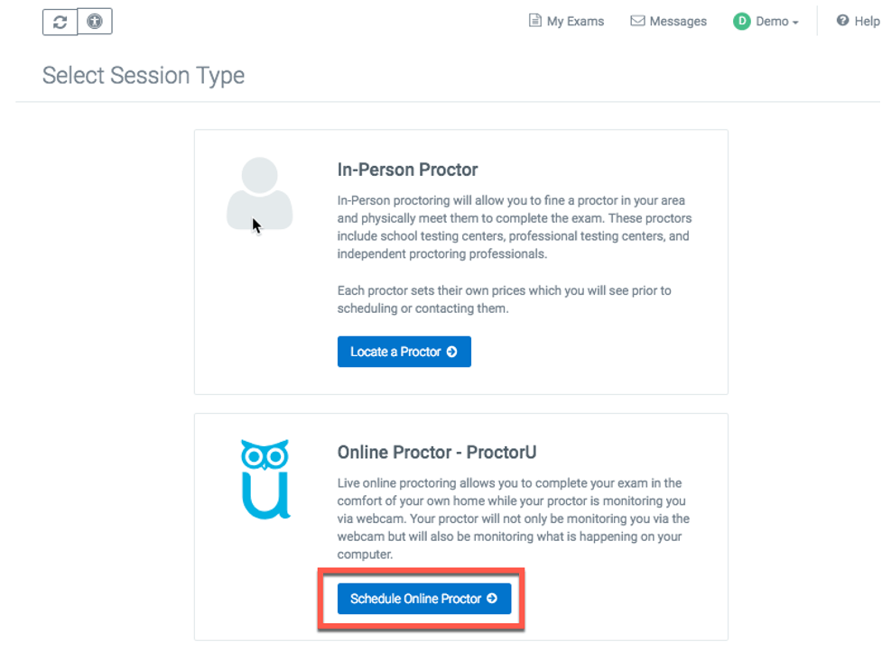 Scheduling an Online Proctoring Session ProctorU SmarterProctoring