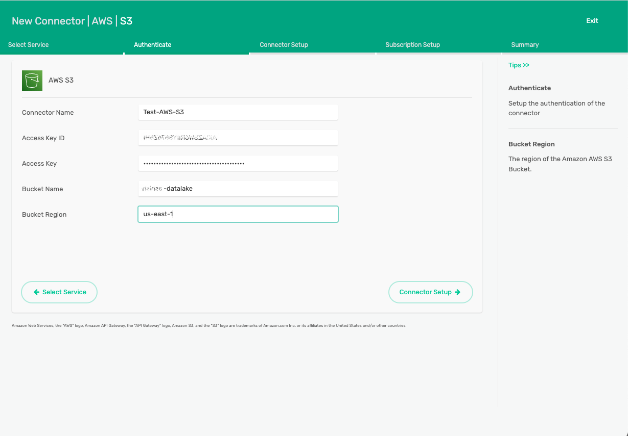 Connecting to AWS S3 Data Lakes Using REST