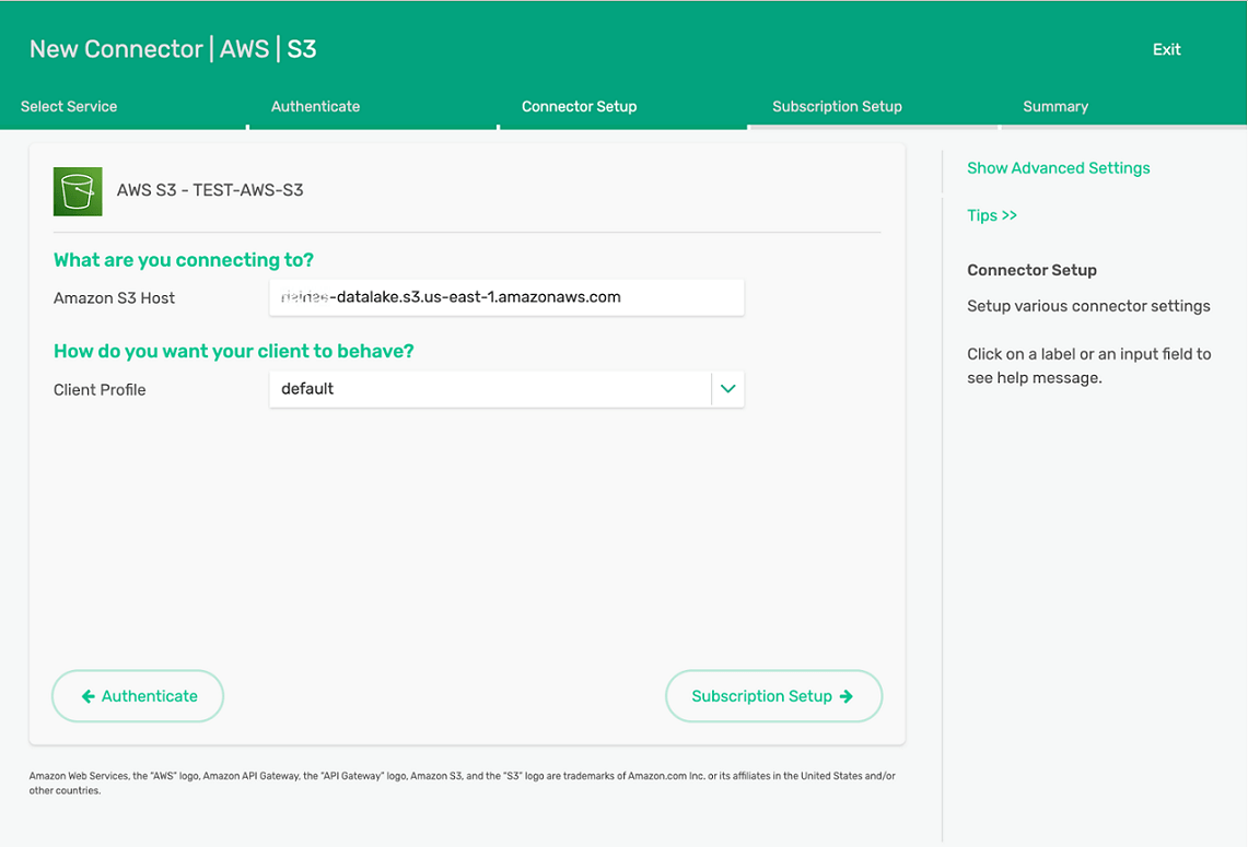 Connecting to AWS S3 Data Lakes Using REST