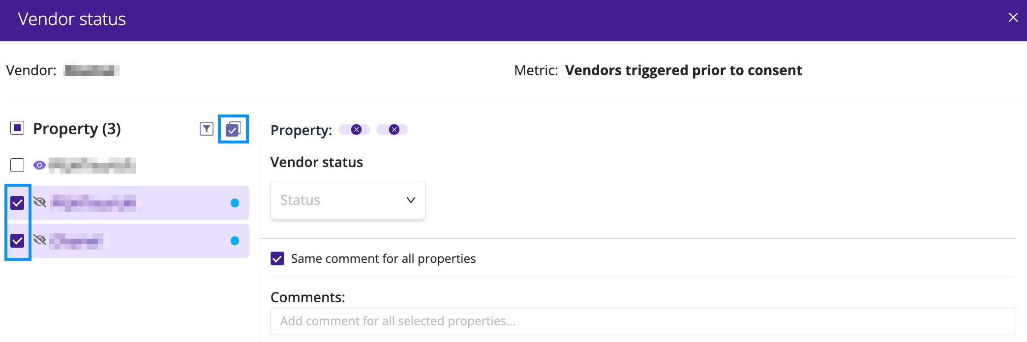 Edit vendor status for a vendor – Sourcepoint