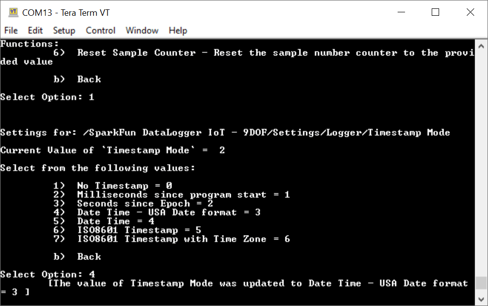 Adding a Timestamp to Data SparkFun DataLogger IoT Hookup Guide