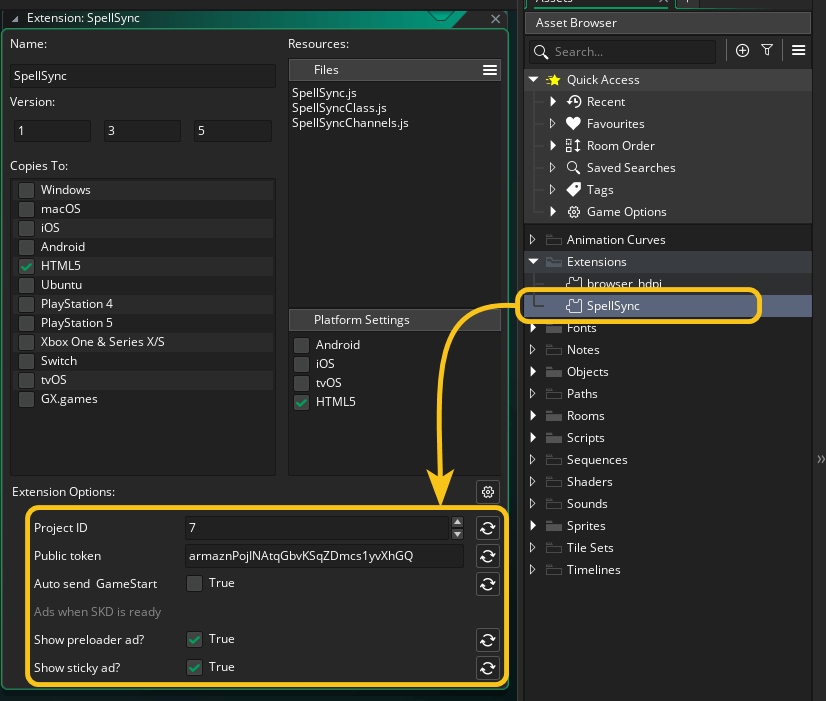 Adding an Extension to GameMaker SpellSync