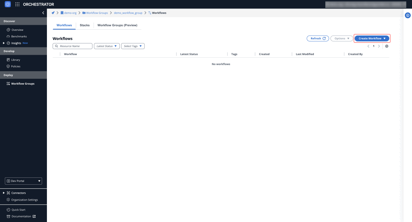 Custom Workflow StackGuardian
