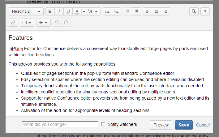 InPlace Editor for Confluence InPlace Editor for Confluence