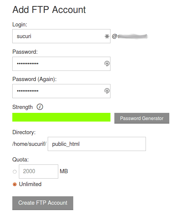 Create FTP on GoDaddy Sucuri Docs