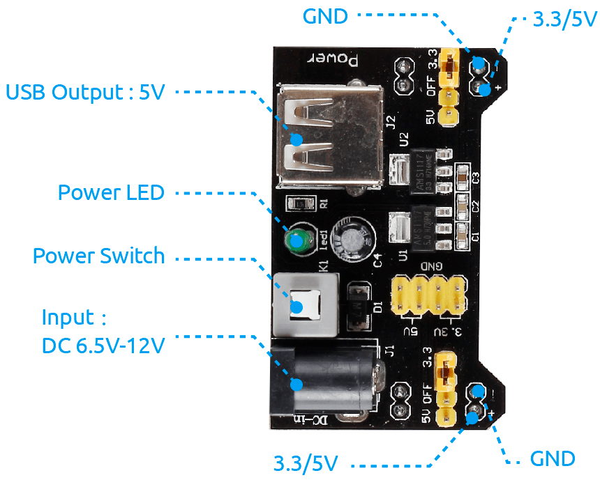 Power Supply Module — SunFounder Euler Kit for Raspberry Pi Pico 1.0