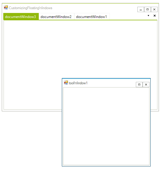 Customizing Floating Windows WinForms Dock Control Telerik UI for