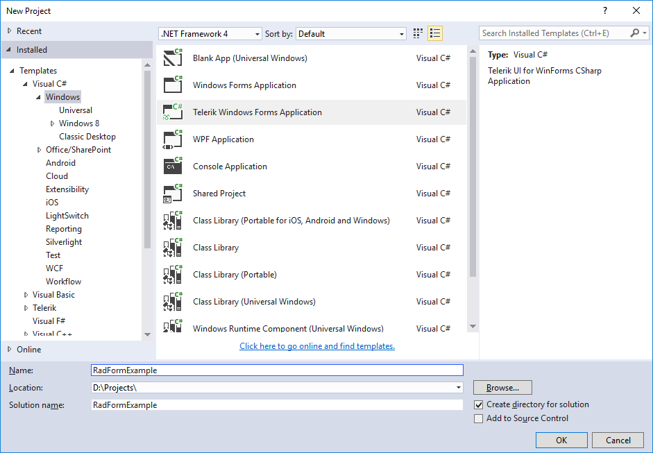 Themes RadForm Telerik UI for WinForms