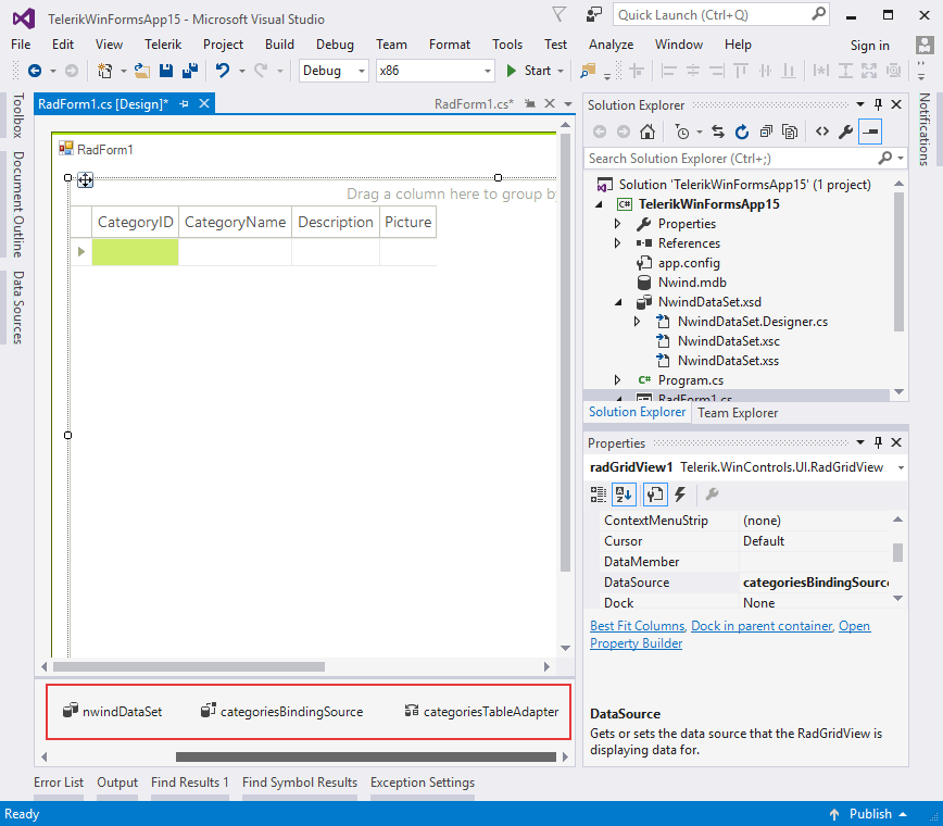 Tutorial Binding to MS Access DataTable/Database WinForms GridView
