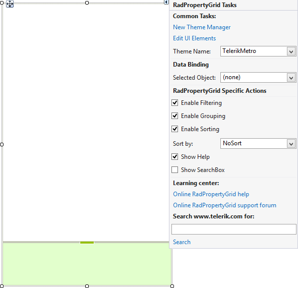 Design Time WinForms PropertyGrid Control Telerik UI for WinForms