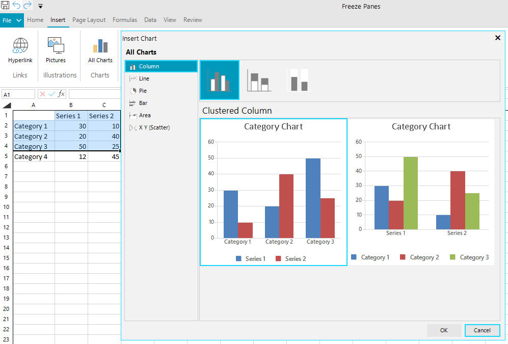 Charts WinForms Spreadsheet Control Telerik UI for WinForms