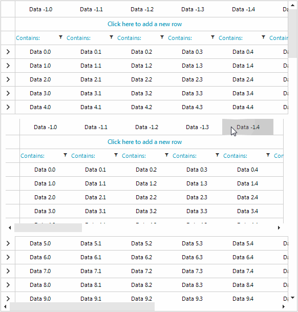 Synchronize scrollbars in grid hierarchy levels Telerik UI for WinForms