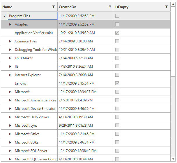 WPF TreeListView Overview Telerik UI for WPF