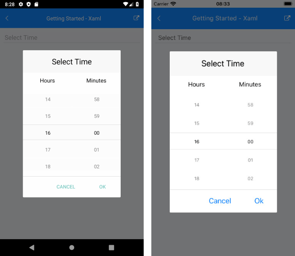 Xamarin Time Picker Documentation Time Format Strings Telerik UI